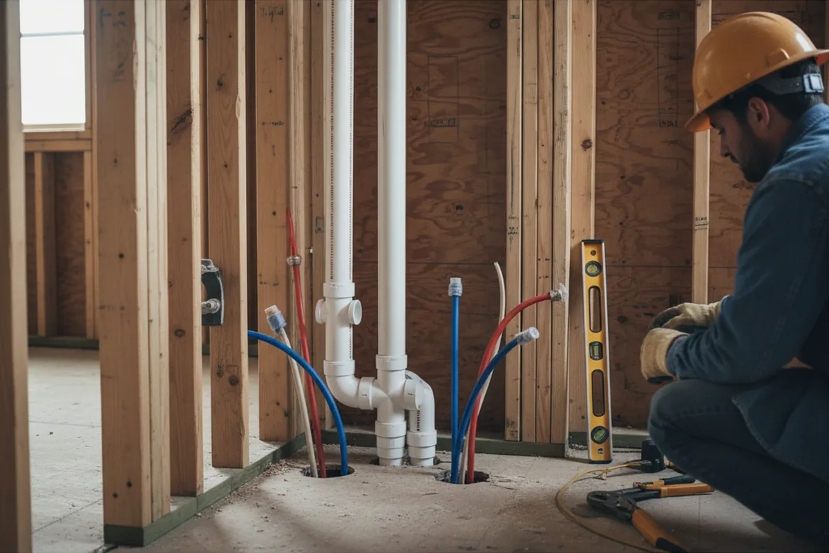 Drain and supply rough-in during Garbage Disposal Repair in Rochester